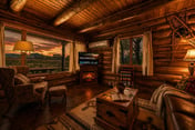 Clear Creek Crossing — Log Cabin, Buffalo WY