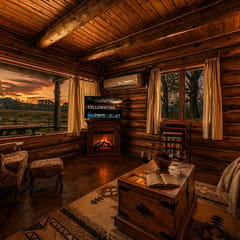 Clear Creek Crossing — Log Cabin, Buffalo WY