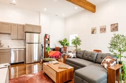 Vaulted Den | Chic 1BR w/Fireplace, Downtown Sheridan, WY - NEW - Standing Desk, Stocked, Pets Invited!